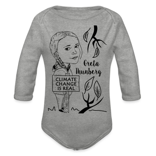 climate change is real - Organic Longsleeve Baby Bodysuit
