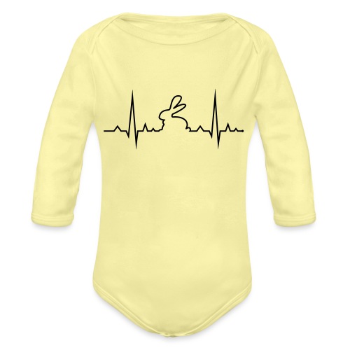 EKG Herzschlag Hase Kaninchen Zwergkaninchen - Baby Bio-Langarm-Body