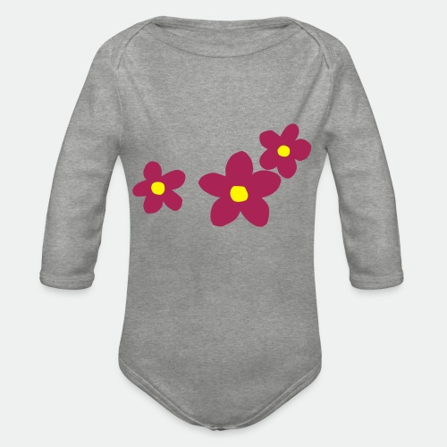 Three Flowers - Organic Longsleeve Baby Bodysuit