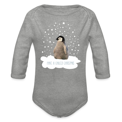 Penguin Poly Art - Have a Chilled Christmas - Organic Longsleeve Baby Bodysuit