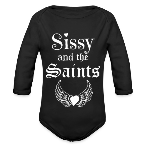 Sissy & the Saints witte letters - Baby bio-rompertje met lange mouwen