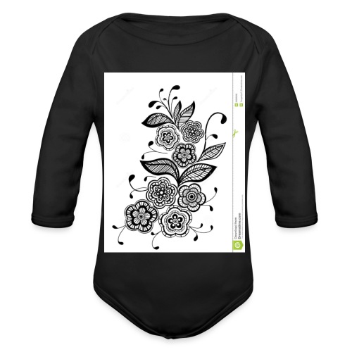 diseño de flores - Body orgánico de manga larga para bebé