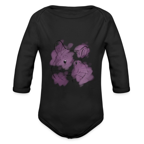 Violet splash chinchilla - Vauvan pitkähihainen luomu-body