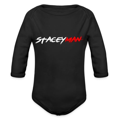 staceyman red design - Organic Longsleeve Baby Bodysuit