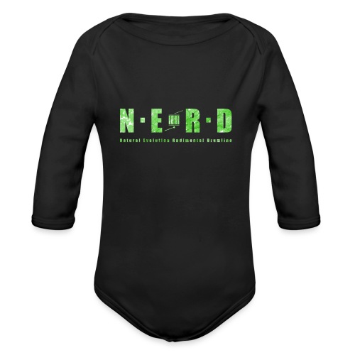 NERD Green - Langærmet babybody, økologisk bomuld