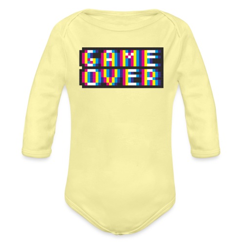 Pixelart No. 20 (Game Over) - bunt/colour - Baby Bio-Langarm-Body