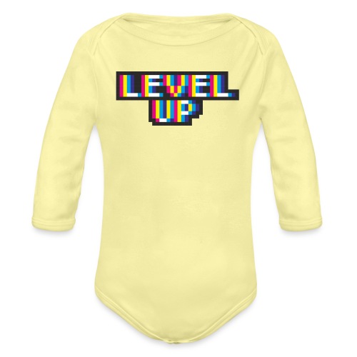 Pixelart No. 21 (Level Up) - bunt/colour - Baby Bio-Langarm-Body