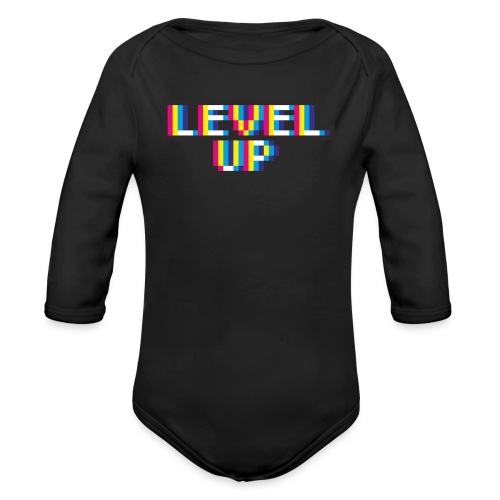 Pixelart No. 21 (Level Up) - bunt/colour - Baby Bio-Langarm-Body