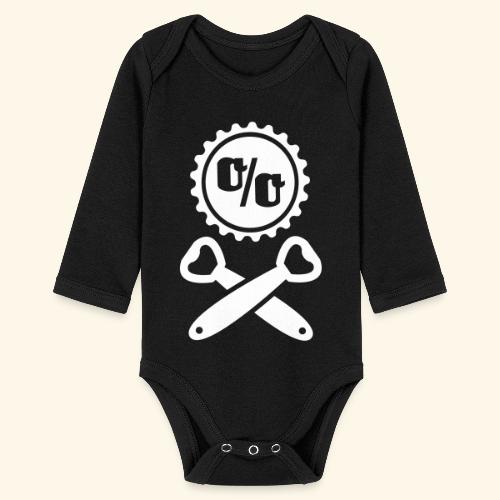Bier T Shirt Jolly Roger Piratenflagge Kronkorken - Baby Bio-Langarm-Body