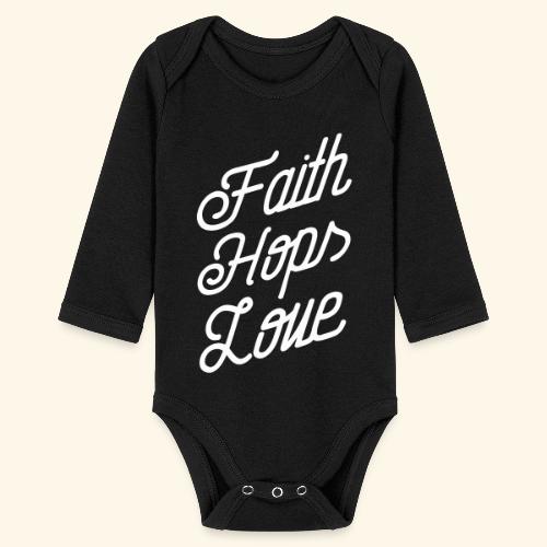 Craft Beer T Shirt Faith, Hops, Love - Baby Bio-Langarm-Body
