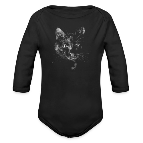 Schwarze Katze - Baby Bio-Langarm-Body