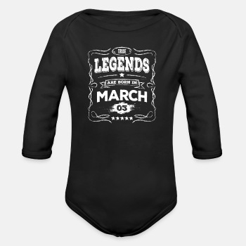 True legends are born in March - Organic long-sleeve onesie