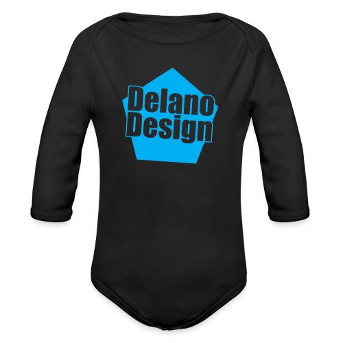 DelanoDesign - Logo Blauw - Baby bio-rompertje met lange mouwen
