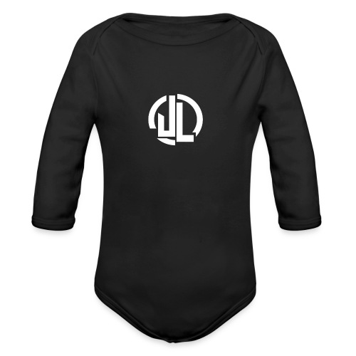 The White JL Logo - Organic Longsleeve Baby Bodysuit