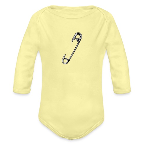 Safety pin - Organic Longsleeve Baby Bodysuit
