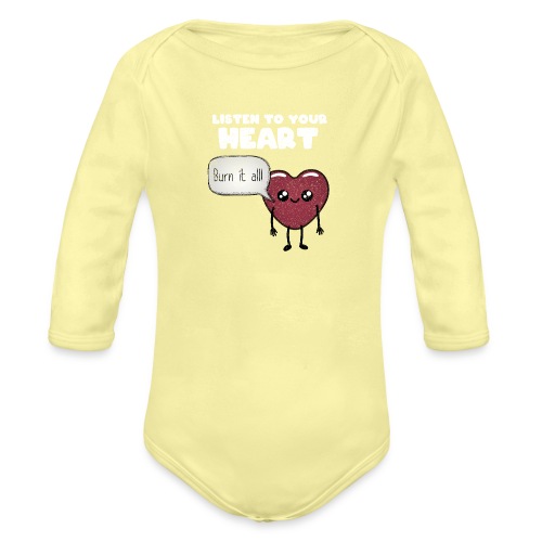 Listen to your heart - Organic Longsleeve Baby Bodysuit