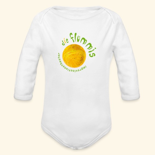 Flummi Logo rund gelb - Baby Bio-Langarm-Body