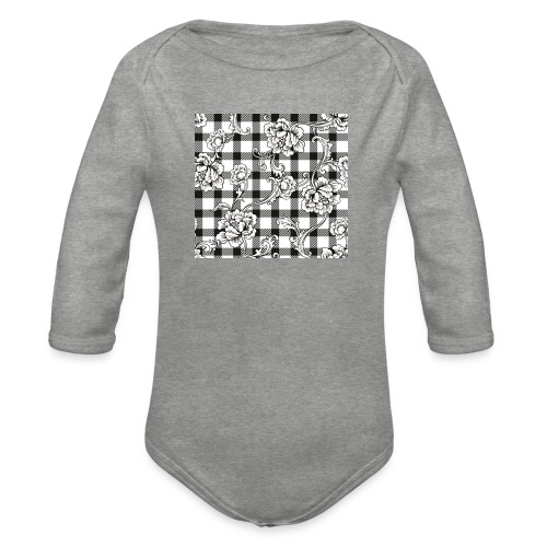 CHECK pattern throw pillow - Organic Longsleeve Baby Bodysuit