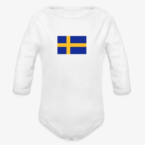 Svenska flaggan - Swedish Flag - Ekologisk långärmad babybody