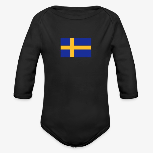 Svenska flaggan - Swedish Flag - Ekologisk långärmad babybody