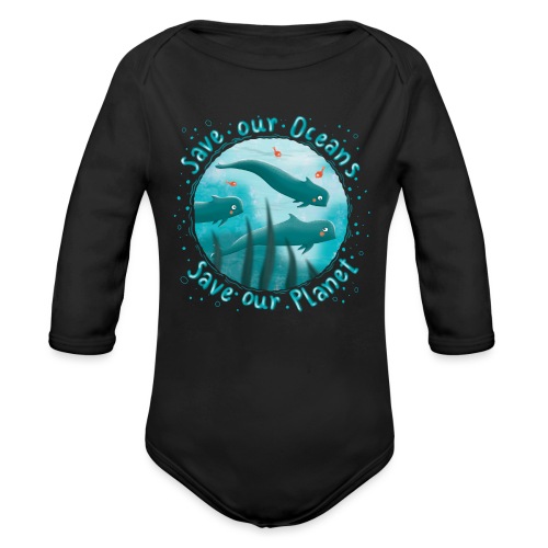 Save our Oceans - Save our Planet - Grindwale - Baby Bio-Langarm-Body