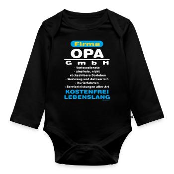 BD - Firma Opa GmbH - Kostenfrei Lebenslang - - Baby Bio-Langarm-Body - Schwarz - Vorne