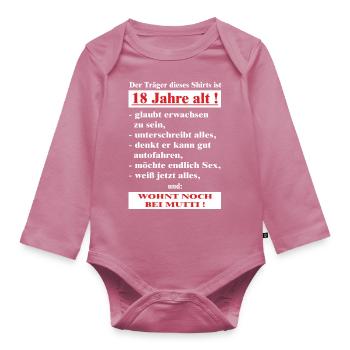 BD - 18 Jahre alt - wohnt noch bei Mutti - - Baby Bio-Langarm-Body - Mauve - Vorne