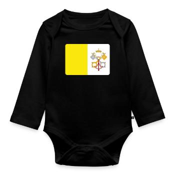 THE VATICAN - Organic Longsleeve Baby Bodysuit - black - Front