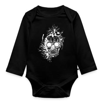 Totenkopf - Baby Bio-Langarm-Body - Schwarz - Vorne