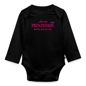 Prinzessin haut rein - Baby Bio-Langarm-Body - Schwarz - Vorne