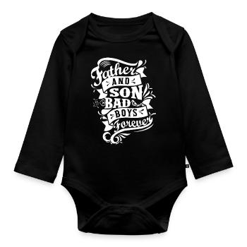 Father and Son Bad Boys Forever - Baby Bio-Langarm-Body - Schwarz - Vorne