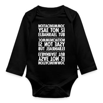 Kommunikation weiß sixnineline - Baby Bio-Langarm-Body - Schwarz - Vorne