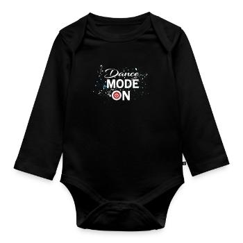 Dance Mode On - cool disco dancing design - Baby Bio-Langarm-Body - Schwarz - Vorne