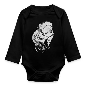PUNK LOVE - Body Bébé bio manches longues - noir - Devant