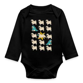 carlin Fun - Body Bébé bio manches longues - noir - Devant