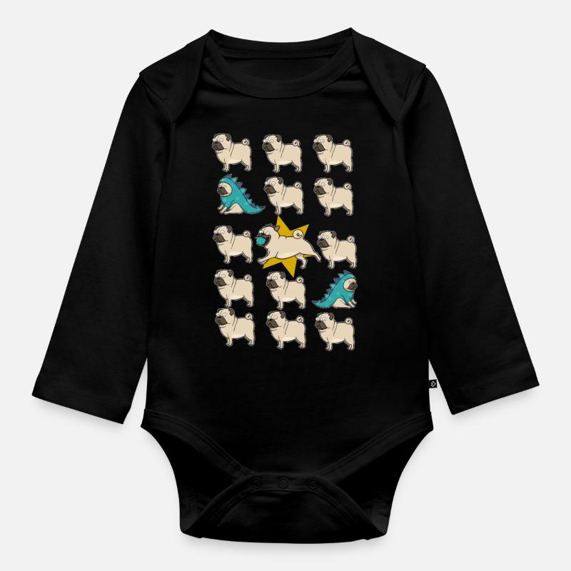 carlin Fun - Body Bébé bio manches longues - noir