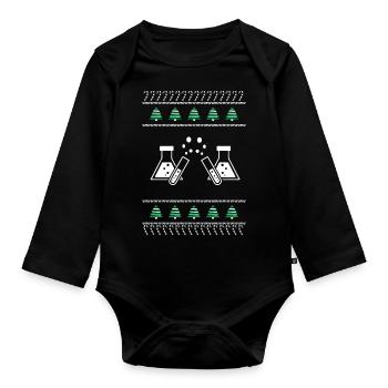 Chimie de Noël - Body Bébé bio manches longues - noir - Devant