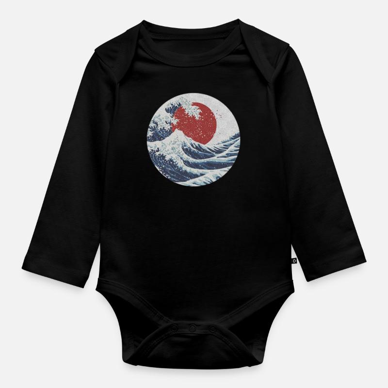Paysage marin sauvage - Body Bébé bio manches longues - noir