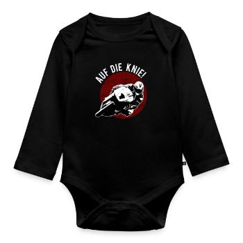 Auf die Knie - Baby Bio-Langarm-Body - Schwarz - Vorne