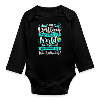 Crafting - Crafting Arts Education Crafting Hobbies - Organic Longsleeve Baby Bodysuit - black - Front
