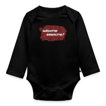 Kult - Mächtig gewaltig! - DDR TV - Baby Bio-Langarm-Body - Schwarz - Vorne