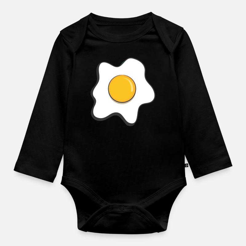 Spiegelei - Baby Bio-Langarm-Body - Schwarz