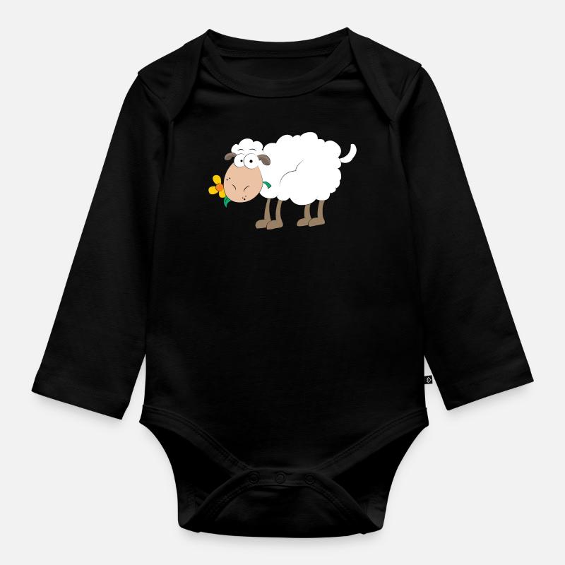 Schaf - Baby Bio-Langarm-Body - Schwarz
