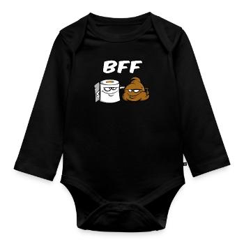 BFF - Best friends for ever - Gift Idea Friends - Organic Longsleeve Baby Bodysuit - black - Front
