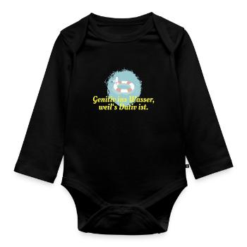 Genitiv Wasser Dativ - Baby Bio-Langarm-Body - Schwarz - Vorne