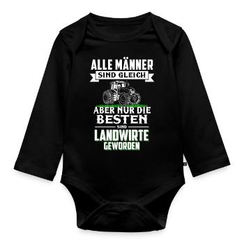 Nur die besten Männer sind Landwirte geworden - Baby Bio-Langarm-Body - Schwarz - Vorne