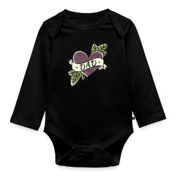 Bester Papa - Baby Bio-Langarm-Body - Schwarz - Vorne