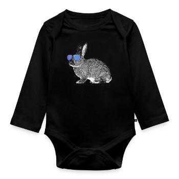 Hase - Baby Bio-Langarm-Body - Schwarz - Vorne