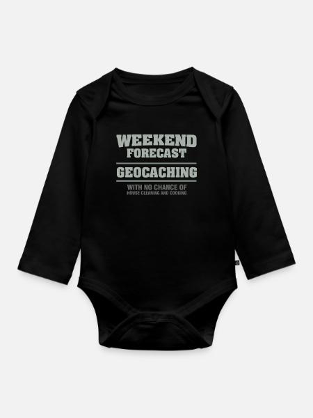 Geocaching - Baby Bio-Langarm-Body - Schwarz