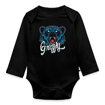 Grizzly Modern - Organic Longsleeve Baby Bodysuit - black - Front